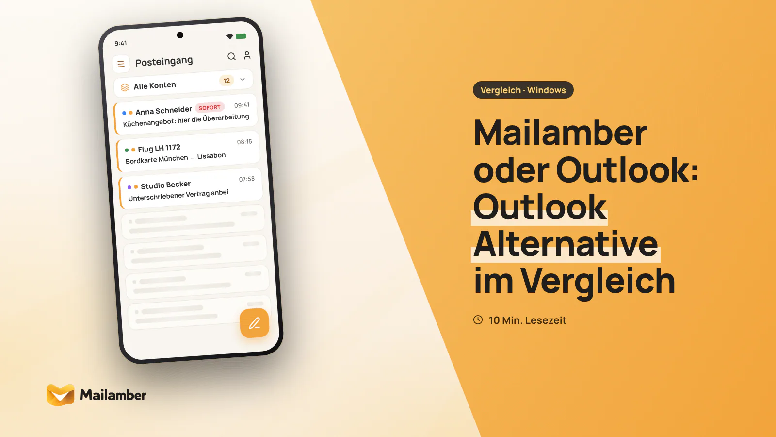 Vergleich zweier E-Mail-Programme für Windows mit lokalem und cloudbasiertem E-Mail-Modell