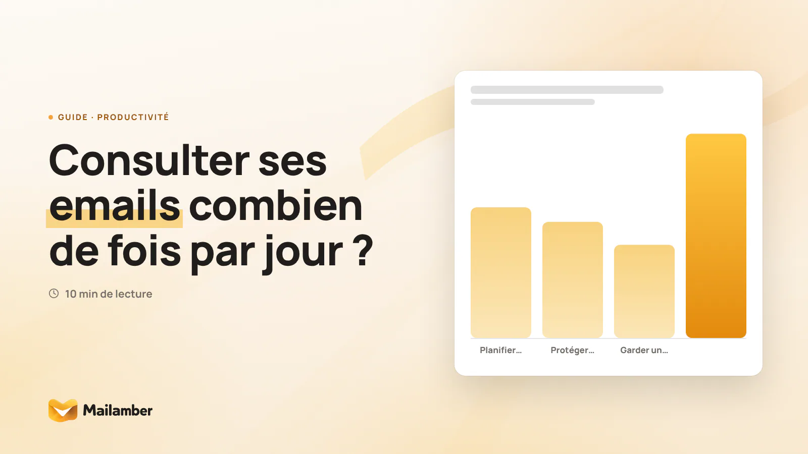 Journée illustrée avec des créneaux email, des périodes de concentration et un canal réservé aux urgences