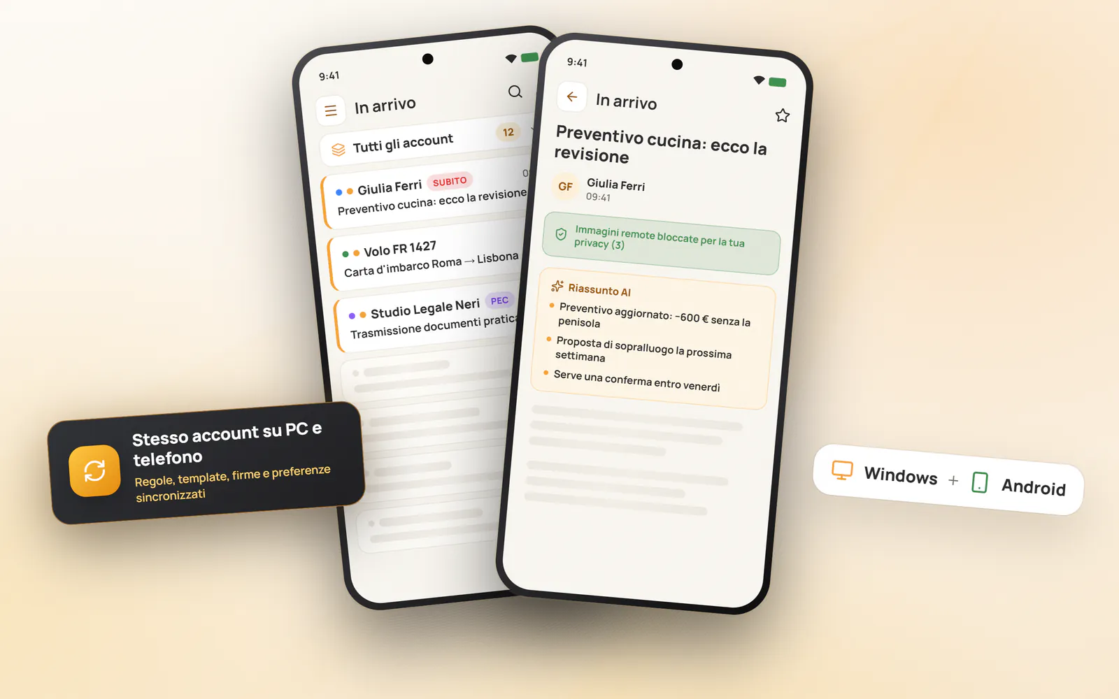 L’app Mailamber per Android: inbox unificata e lettore con sintesi AI